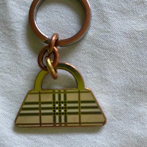 Burberry Gold Color Brown Key Chain